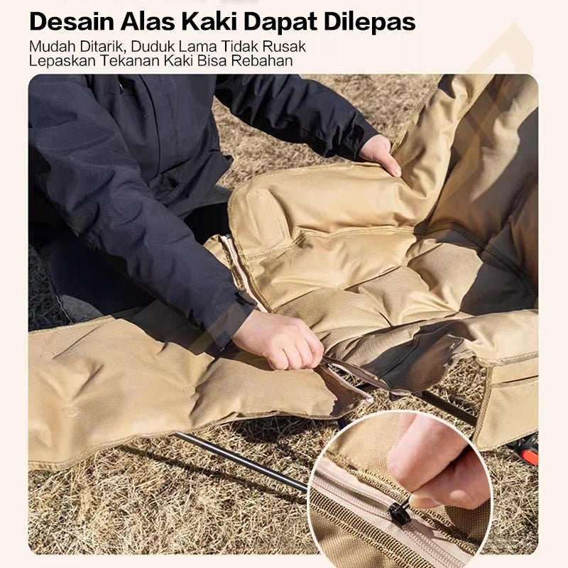 TrailTop Kursi Lipat Outdoor Sandaran Kaki Kursi Pantai Lipat Portable Kursi Santai Kursi Berkemah